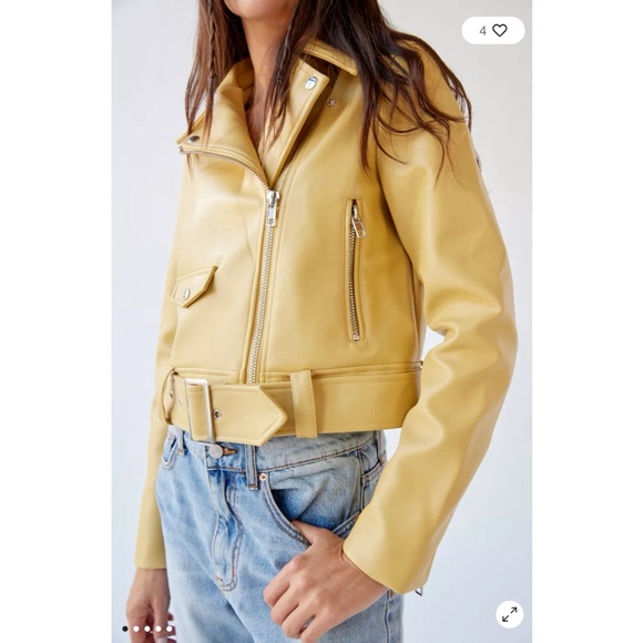 2x 👯♀️Host Pick⚡️Urban Outfitters Celeste Faux Leather Moto Jacket - Picture 1 of 16